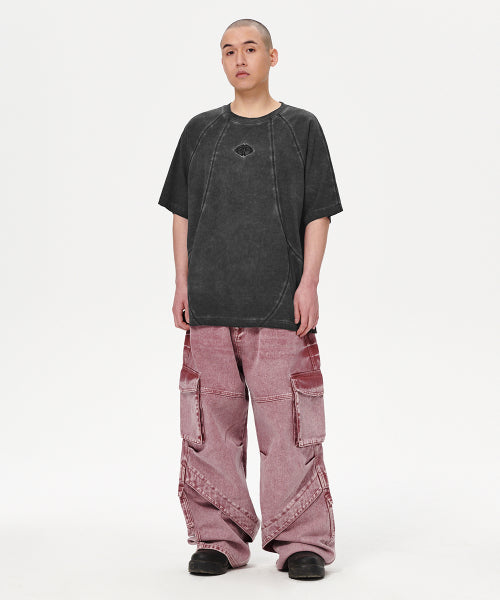CURVED SEAM PIGMENT TEE - 2 COLORS
