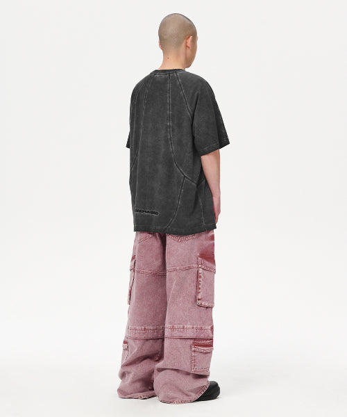 CURVED SEAM PIGMENT TEE - 2 COLORS