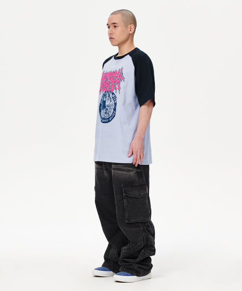 COOL CAT RAGLAN TEE BLUE