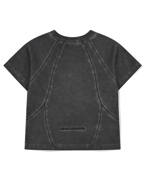 CURVED SEAM CROP TEE - 2 COLORS