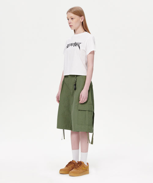 FLAME LOGO CROP TEE - 2 COLORS WHITE
