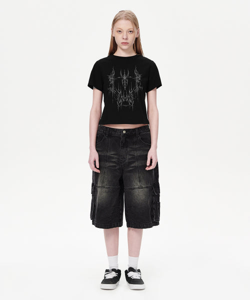 TATTOO CROP TEE - 2 COLORS