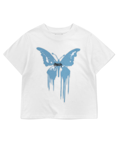 BUTTERFLY GOTH CROP TEE - 2 COLORS