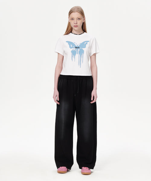 BUTTERFLY GOTH CROP TEE - 2 COLORS