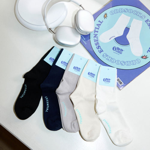 7-PACK UNISEX ESSENTIAL MID SOCKS - 5 COLORS AS SHOWN