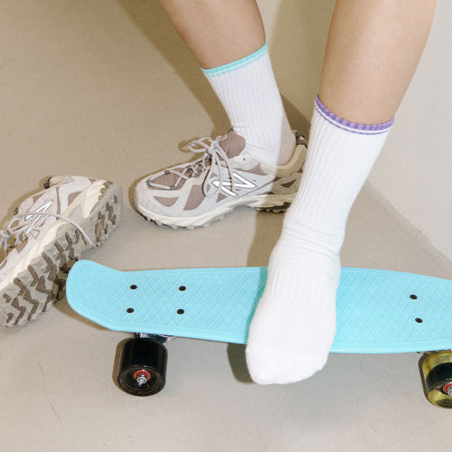 3-PACK UNISEX ESSENTIAL SPORTS SOCKS - 2 COLORS WHITE