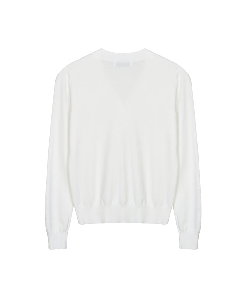 MINIMAL V NECK BUTTERFLY CARDIGAN #徐睿知同款! - 5 COLORS IVORY