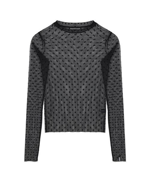 NICOLE LABEL SEE-THROUGH DOTS TOPS #徐睿知同款! - 2 COLORS SILVER