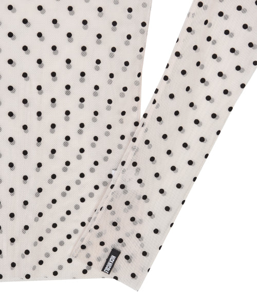 NICOLE LABEL SEE-THROUGH DOTS TOPS #徐睿知同款! - 2 COLORS SILVER