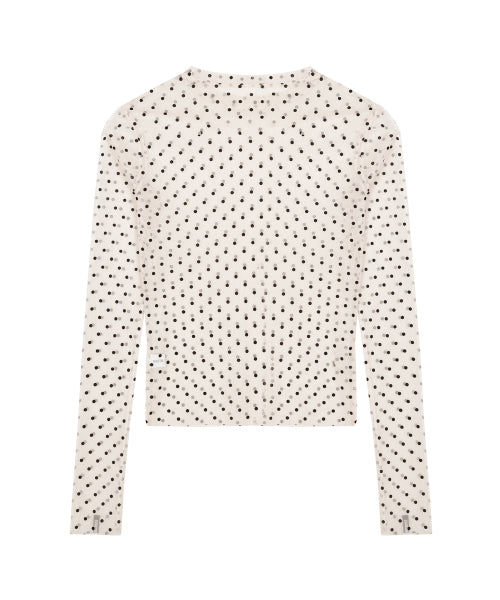 NICOLE LABEL SEE-THROUGH DOTS TOPS #徐睿知同款! - 2 COLORS SILVER