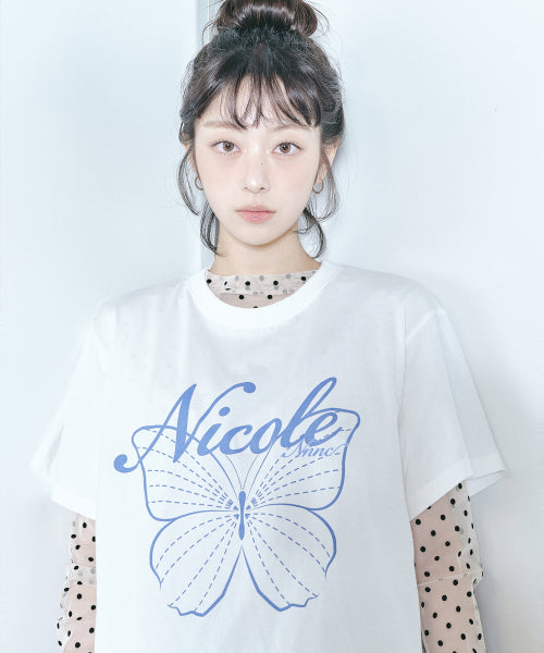 NICOLE LABEL SEE-THROUGH DOTS TOPS #徐睿知同款! - 2 COLORS SILVER
