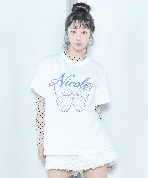 NICOLE LABEL SEE-THROUGH DOTS TOPS #徐睿知同款! - 2 COLORS SILVER