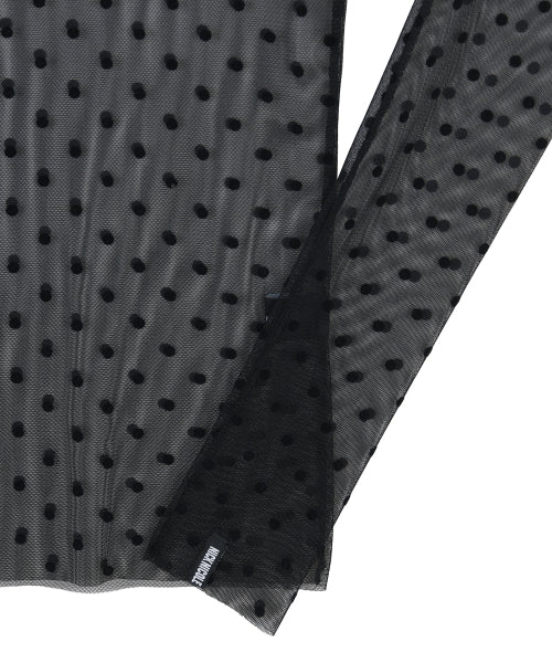 NICOLE LABEL SEE-THROUGH DOTS TOPS #徐睿知同款! - 2 COLORS BLACK