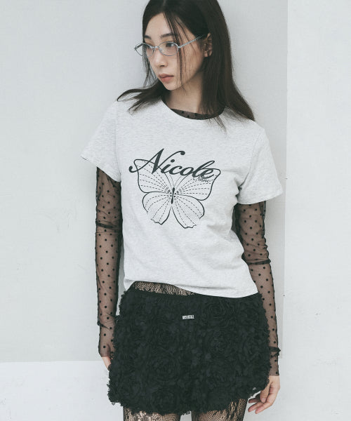 NICOLE LABEL SEE-THROUGH DOTS TOPS #徐睿知同款! - 2 COLORS BLACK