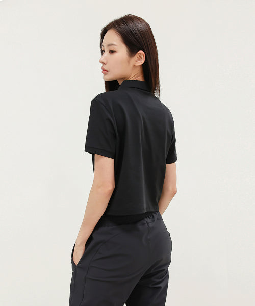 WOMEN AIRIES POLO SHORT SLEEVE BLACK