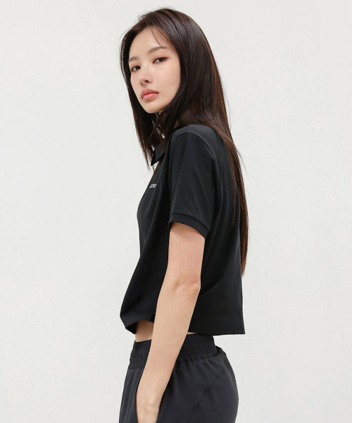WOMEN AIRIES POLO SHORT SLEEVE BLACK