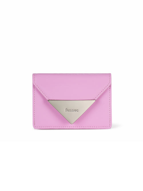 CRINKLE TRIANGLE TRIPLE WALLET - 7 COLORS PINK