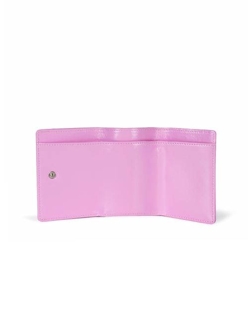 CRINKLE TRIANGLE TRIPLE WALLET - 7 COLORS PINK