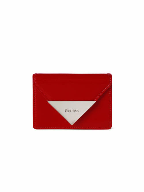 CRINKLE TRIANGLE TRIPLE WALLET - 7 COLORS RED