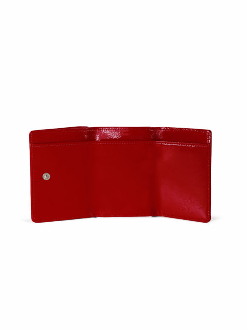 CRINKLE TRIANGLE TRIPLE WALLET - 7 COLORS RED