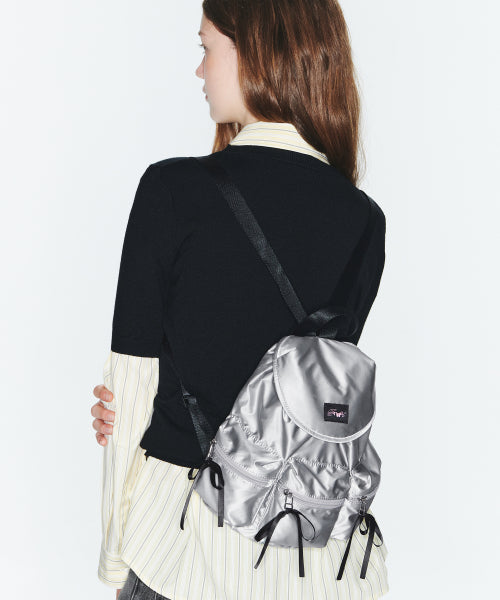 BERRY POCKET BACKPACK CHECK - 3 COLORS SILVER
