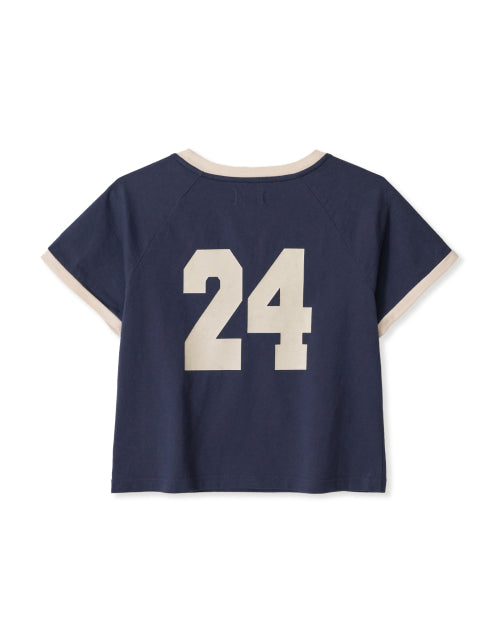 ATHLETE STRIPE HALF T SHIRTS - 5 COLORS NAVY