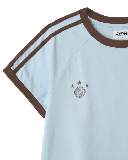 ATHLETE STRIPE HALF T SHIRTS - 5 COLORS SKY
