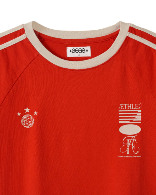 ATHLETE STRIPE HALF T SHIRTS - 5 COLORS RED