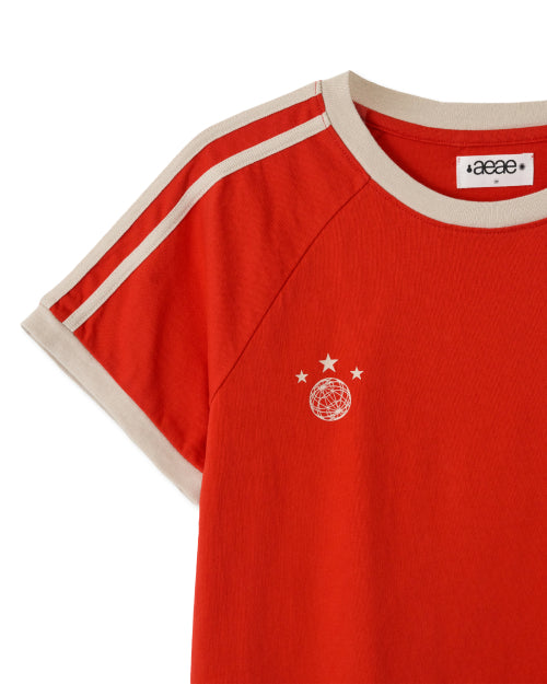 ATHLETE STRIPE HALF T SHIRTS - 5 COLORS RED