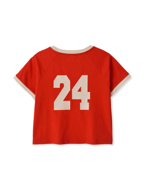 ATHLETE STRIPE HALF T SHIRTS - 5 COLORS RED