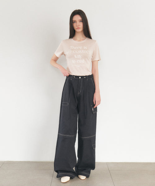 TENCEL LETTERING SHORT SLEEVE TEE