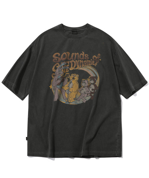 HOPPI TRIO PIGMENT SHORT SLEEVE TEE - 2 COLORS SMOKE BLACK