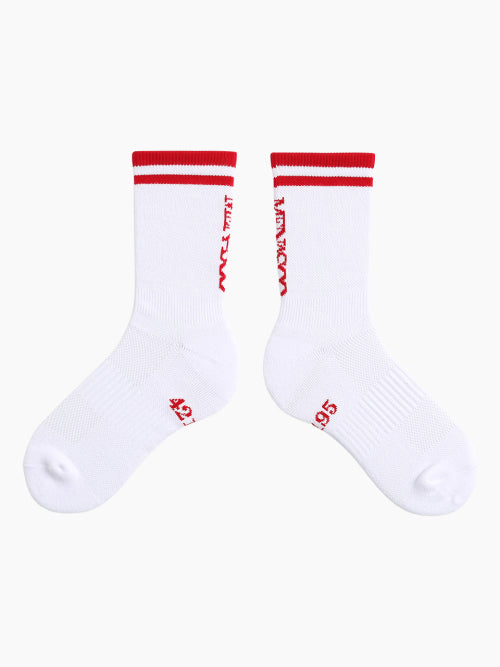 [5 PACK] RUNNING CREW FLOGGER FIT SOCKS - 3 COLORS WHITE