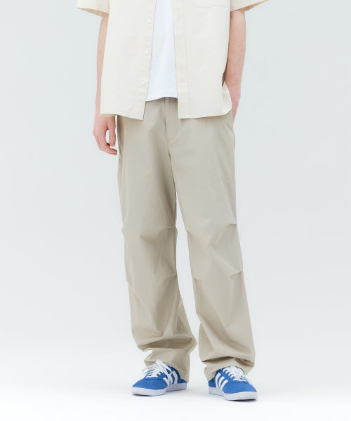 WIDE FIT STRING PARACHUTE PANTS - 2 COLORS DARK GREY