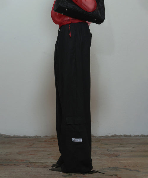 LINEN CARGO JOGGER PANTS - 3 COLORS BLACK