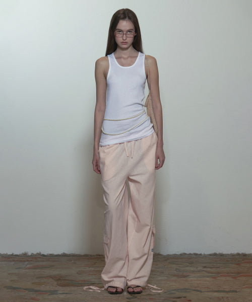LINEN CARGO JOGGER PANTS - 3 COLORS PINK
