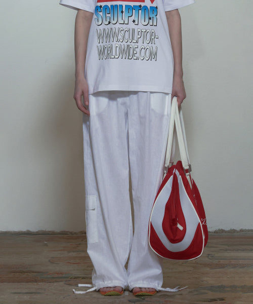 LINEN CARGO JOGGER PANTS - 3 COLORS WHITE