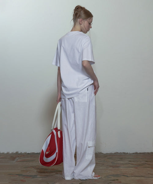 LINEN CARGO JOGGER PANTS - 3 COLORS WHITE