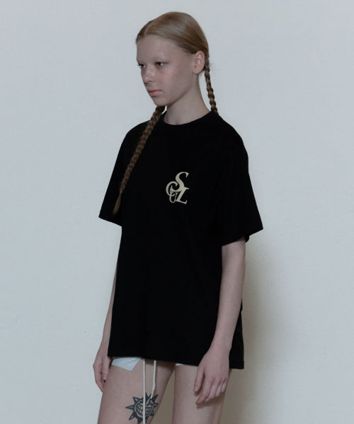 FLOCKING SYMBOL LOGO TEE - 3 COLORS BLACK