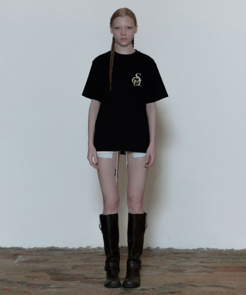 FLOCKING SYMBOL LOGO TEE - 3 COLORS BLACK