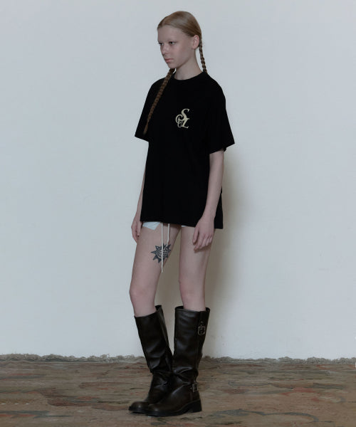 FLOCKING SYMBOL LOGO TEE - 3 COLORS BLACK