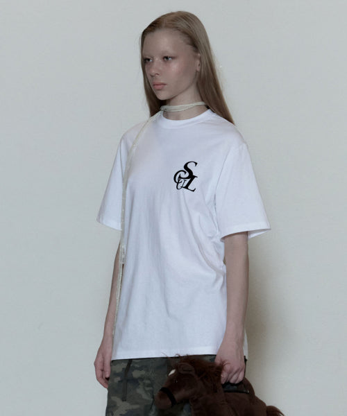 FLOCKING SYMBOL LOGO TEE - 3 COLORS WHITE