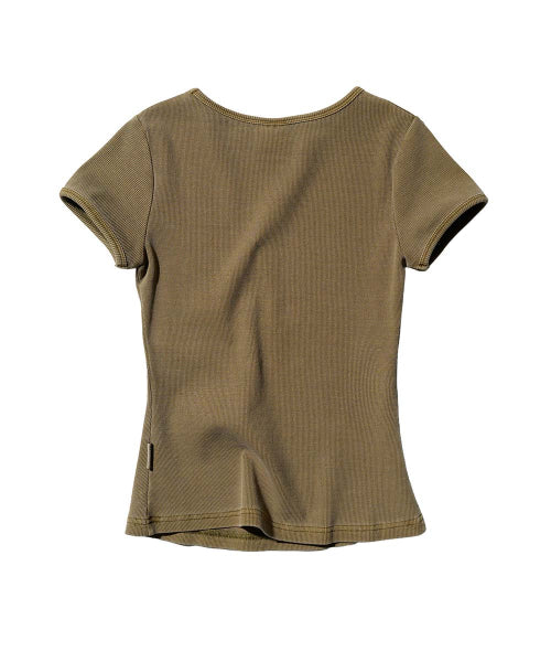 ARCHIVE PIGMENT BABY TEE - 4 COLORS BROWN