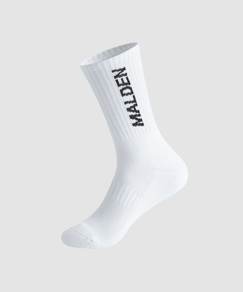 3-PACK LETTERING CREW SOCKS - 2 COLORS WHITE