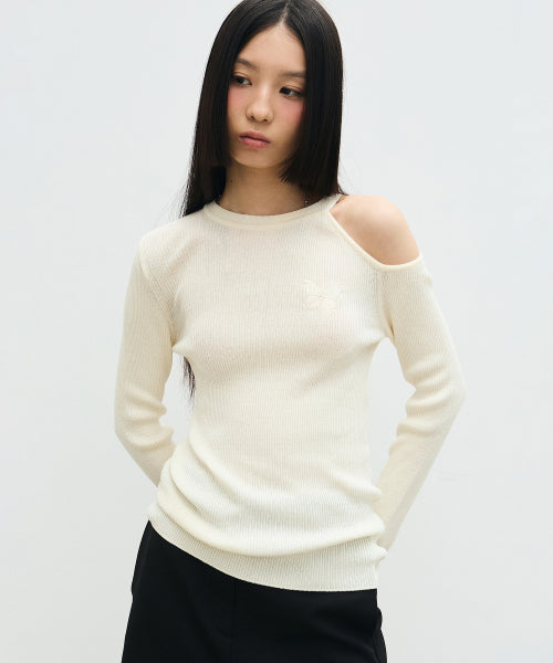 CUT OUT BUTTERFLY KNIT #徐睿知同款! - 2 COLORS CREAM