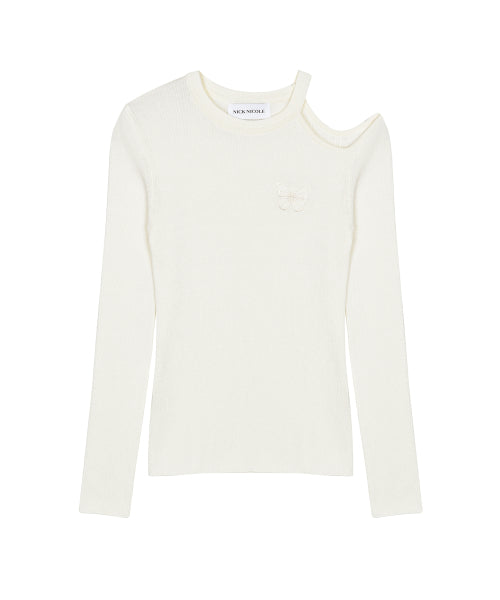 CUT OUT BUTTERFLY KNIT #徐睿知同款! - 2 COLORS CREAM