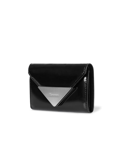 LACQUER TRIANGLE WALLET MATT BLACK