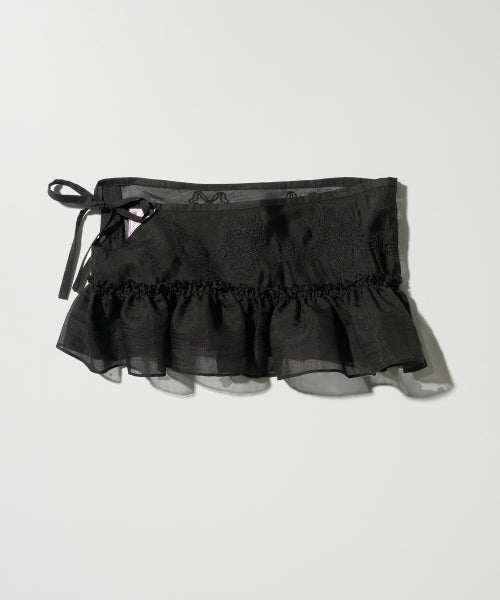 PEEKABOO MICRO SHEER SKIRT RAW - 2 COLORS AS SHOWN