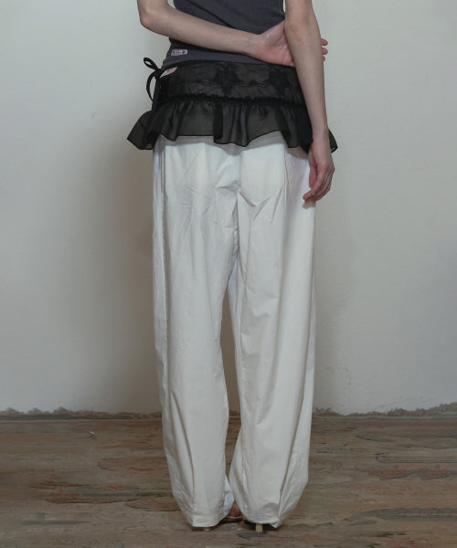 PEEKABOO MICRO SHEER SKIRT RAW - 2 COLORS AS SHOWN