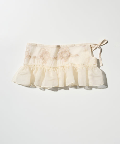 PEEKABOO MICRO SHEER SKIRT RAW - 2 COLORS IVORY